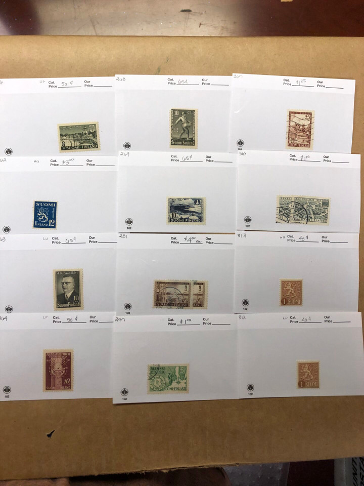Worldwide Stamp Selection 700 Counter Stock Cards, Several Thousand Stamps, Australia, Finland, Netherlands