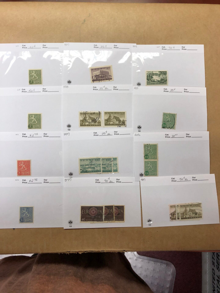 Worldwide Stamp Selection 700 Counter Stock Cards, Several Thousand Stamps, Australia, Finland, Netherlands