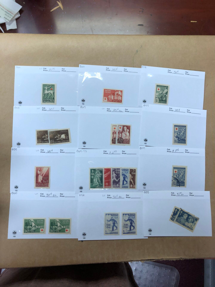 Worldwide Stamp Selection 700 Counter Stock Cards, Several Thousand Stamps, Australia, Finland, Netherlands