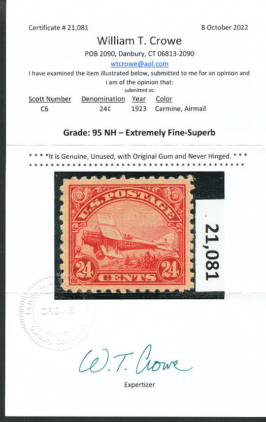 United States premium early airmails never hinged VF-XF to extremely fine centering minimal duplication