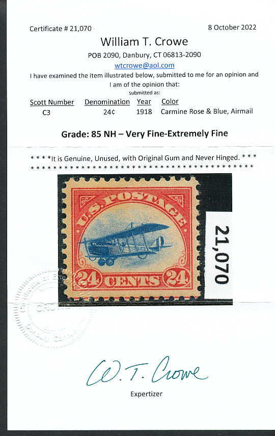 United States premium early airmails never hinged VF-XF to extremely fine centering minimal duplication
