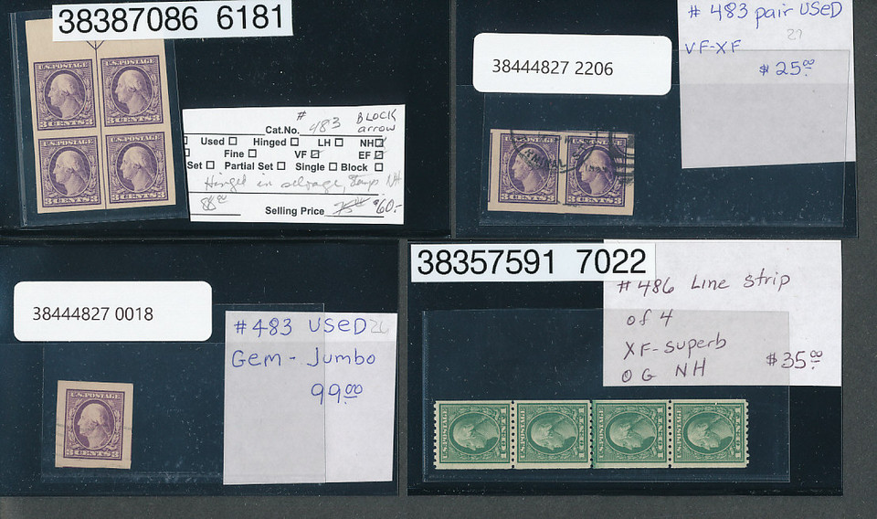 United States premium Washington coils teen years 20th century wide margins line pairs strips never hinged very fine