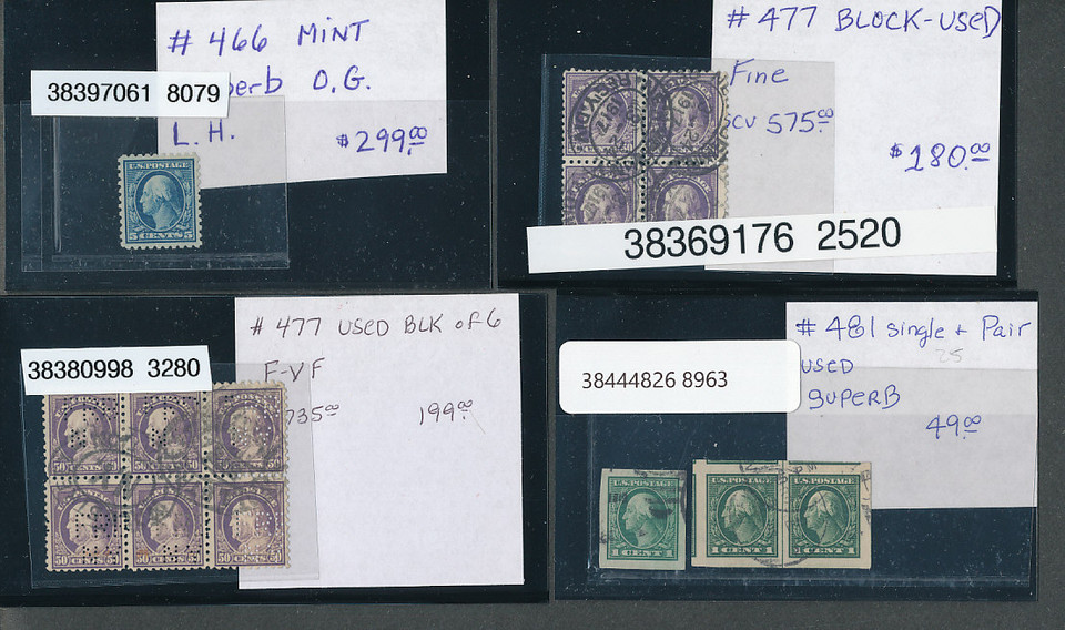 United States premium Washington coils teen years 20th century wide margins line pairs strips never hinged very fine