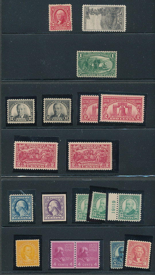 United States premium Washington Franklin stamps over 100 issues high-grade centering wide margins VF-XF most never hinged
