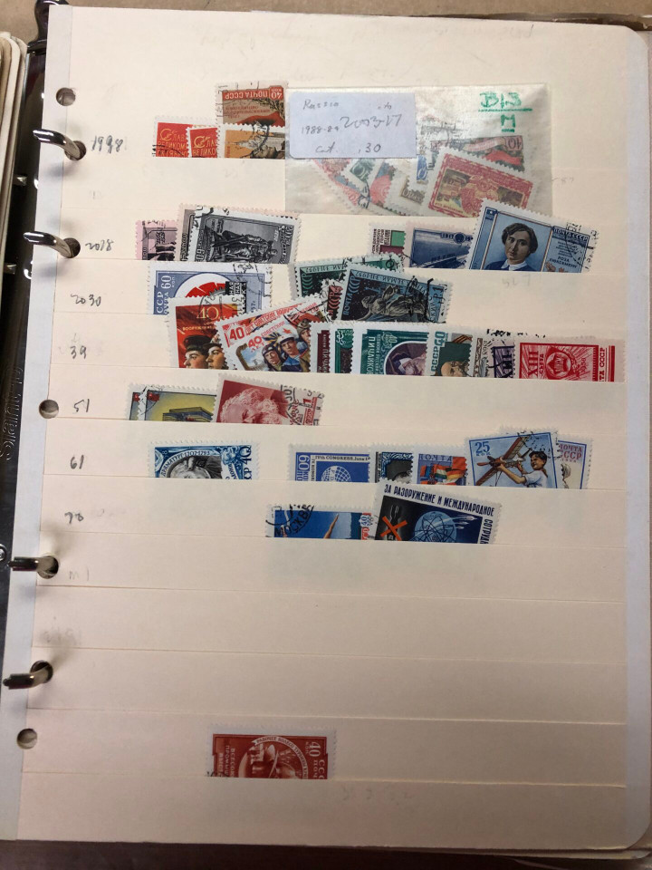 Russia stamps Several Thousand Different, Post-WWII to Late USSR, Mint and Used