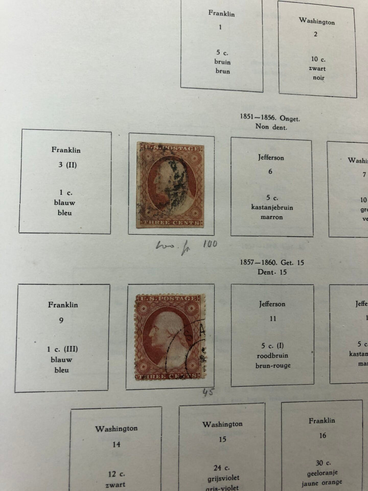 United States stamp collection vintage Dutch album turn of 20th century to 1960s mint and used