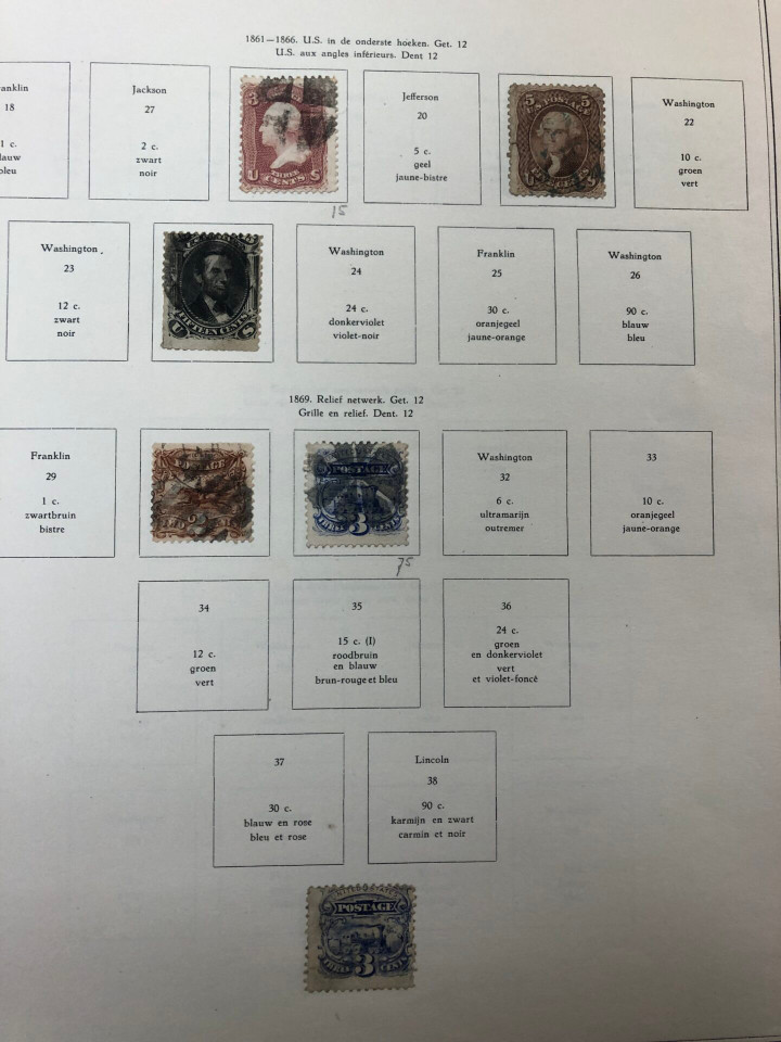 United States stamp collection vintage Dutch album turn of 20th century to 1960s mint and used