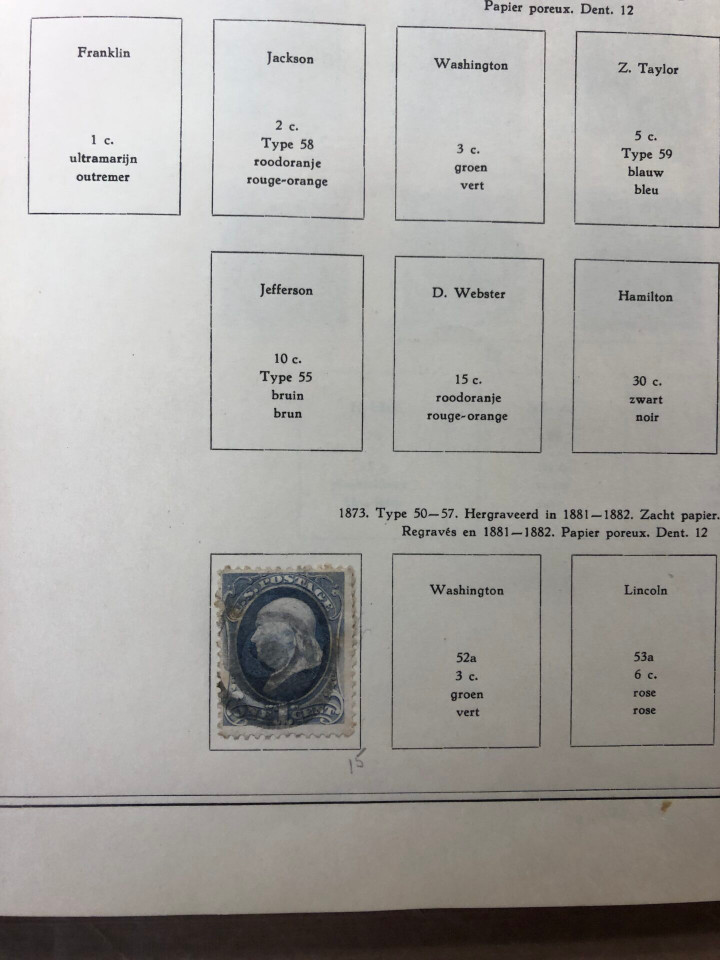 United States stamp collection vintage Dutch album turn of 20th century to 1960s mint and used