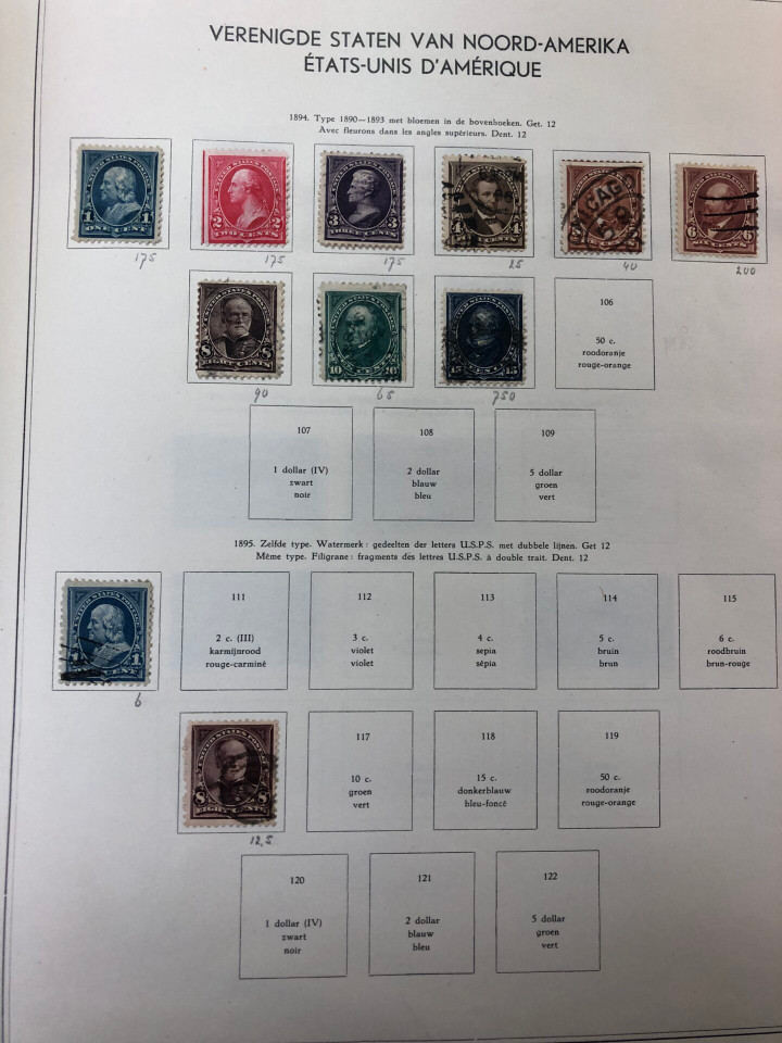 United States stamp collection vintage Dutch album turn of 20th century to 1960s mint and used