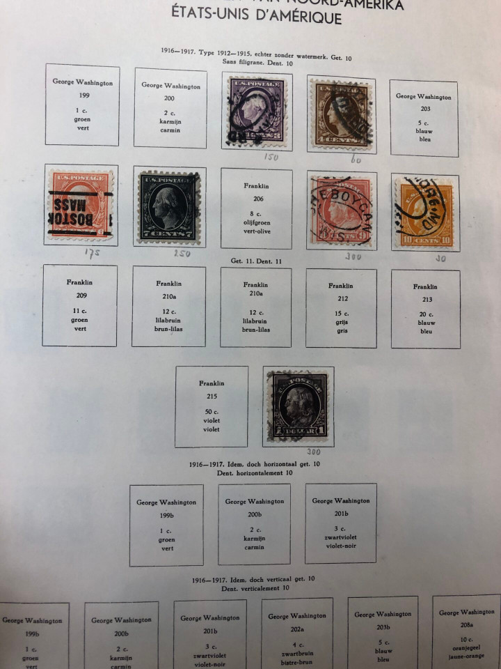 United States stamp collection vintage Dutch album turn of 20th century to 1960s mint and used