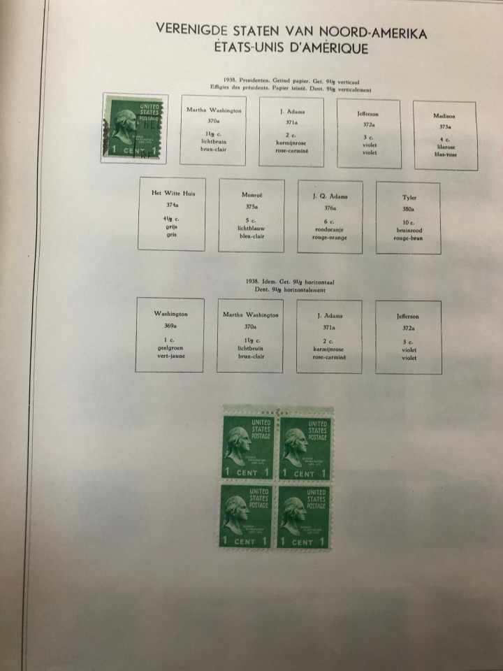 United States stamp collection vintage Dutch album turn of 20th century to 1960s mint and used