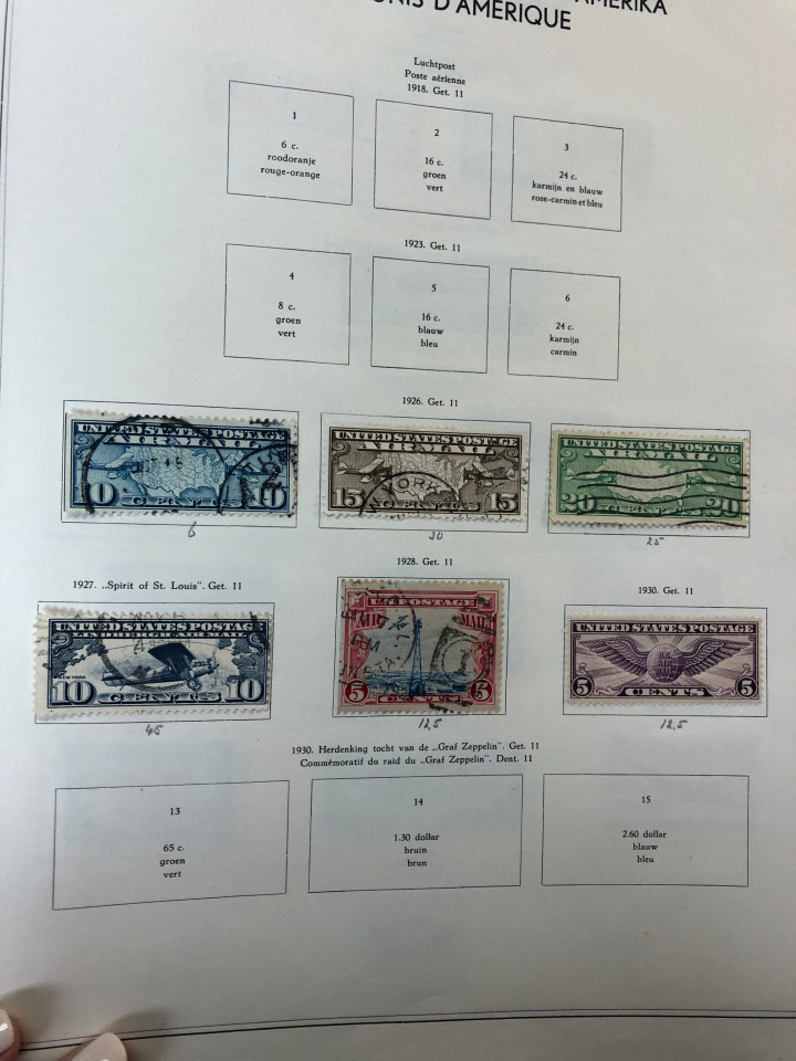 United States stamp collection vintage Dutch album turn of 20th century to 1960s mint and used