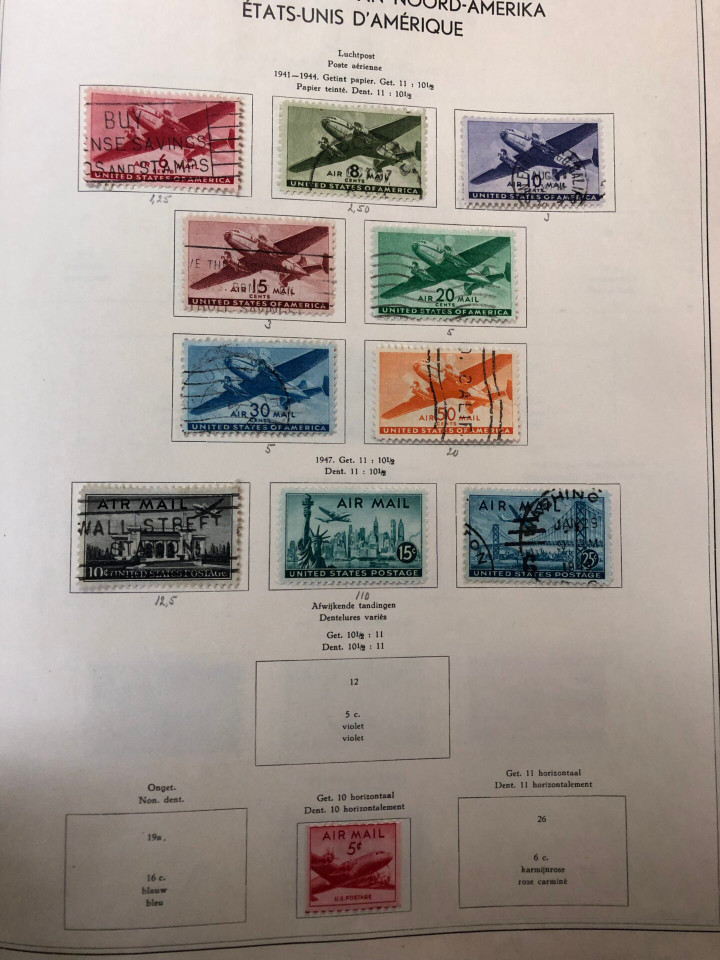United States stamp collection vintage Dutch album turn of 20th century to 1960s mint and used