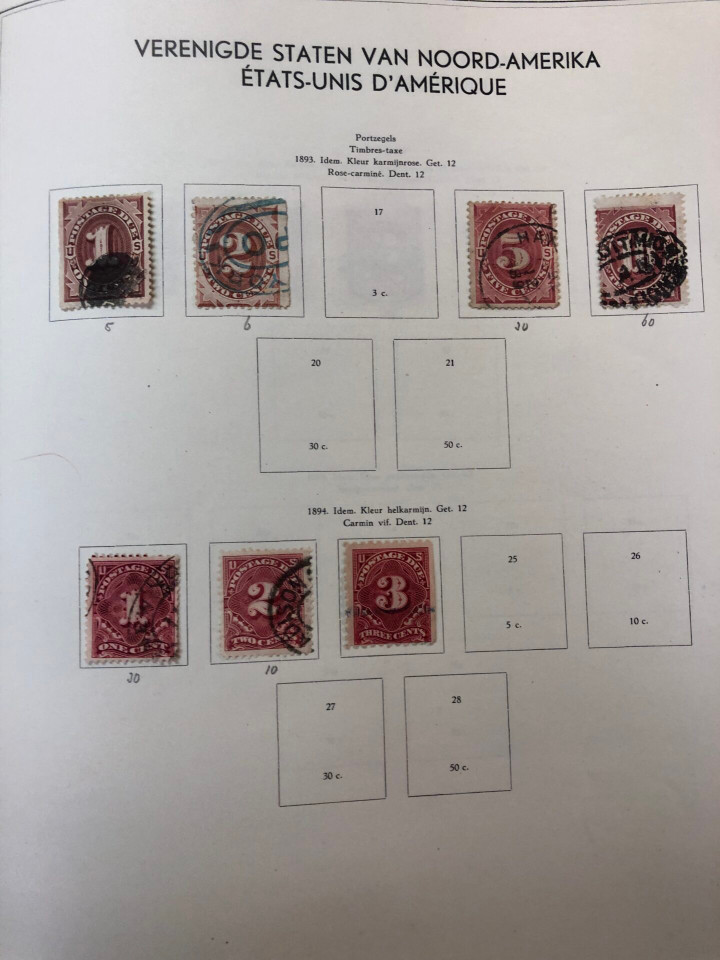 United States stamp collection vintage Dutch album turn of 20th century to 1960s mint and used