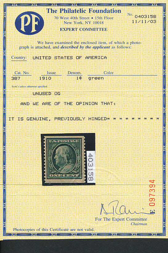 UNITED STATES – HIGH-GRADE EARLY 20th CENTURY SELECTION W/CERTIFICATES – 426592