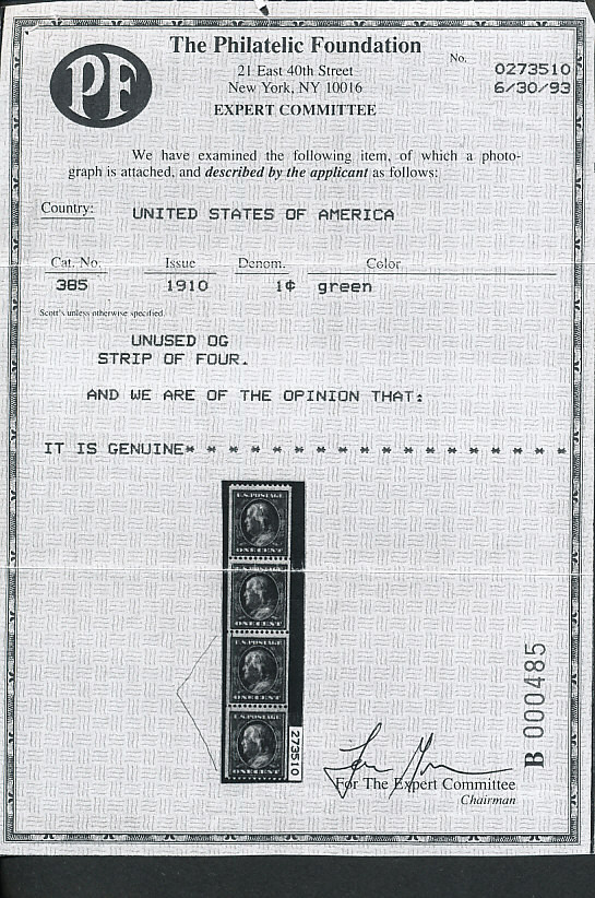 UNITED STATES – HIGH-GRADE EARLY 20th CENTURY SELECTION W/CERTIFICATES – 426592
