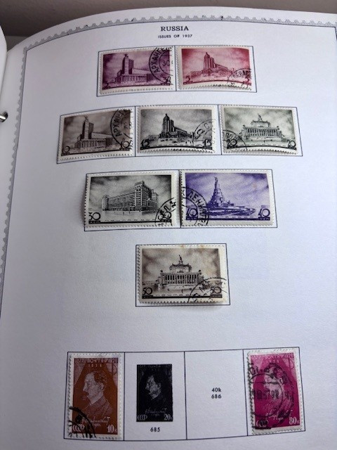 RUSSIA – Expansive Collection, Two Minkus Albums 1858-1991, ~5,000 Different, Imperial to Soviet Collapse – 424946