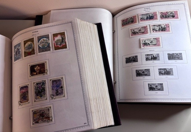 RUSSIA – Expansive Collection, Two Minkus Albums 1858-1991, ~5,000 Different, Imperial to Soviet Collapse – 424946