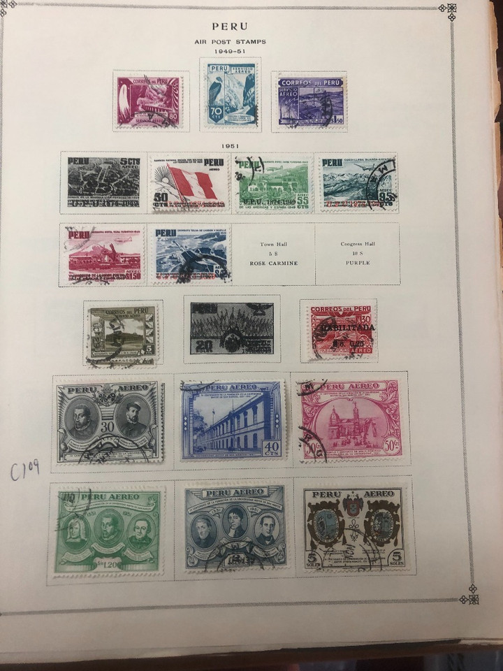 Peru Stamps Roughly 1,000 Different, 19th Century to Late 20th Century, Mint and Used