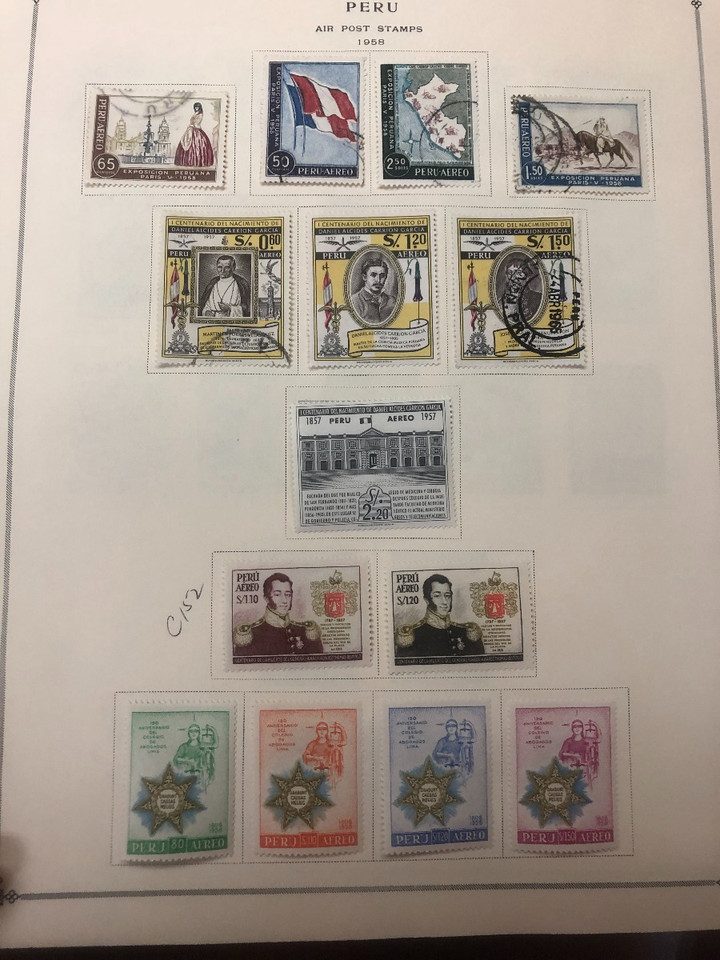 Peru Stamps Roughly 1,000 Different, 19th Century to Late 20th Century, Mint and Used