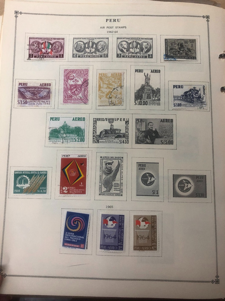 Peru Stamps Roughly 1,000 Different, 19th Century to Late 20th Century, Mint and Used