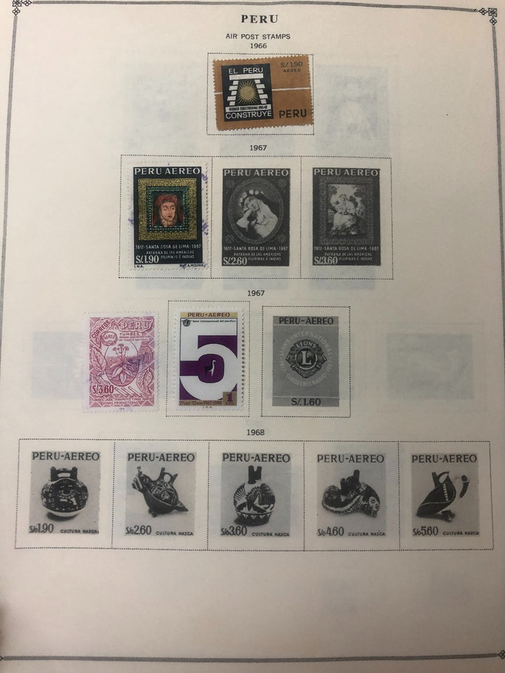 Peru Stamps Roughly 1,000 Different, 19th Century to Late 20th Century, Mint and Used
