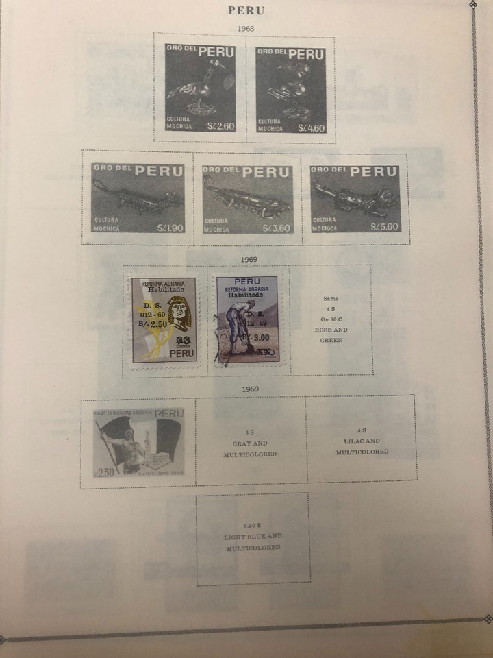 Peru Stamps Roughly 1,000 Different, 19th Century to Late 20th Century, Mint and Used
