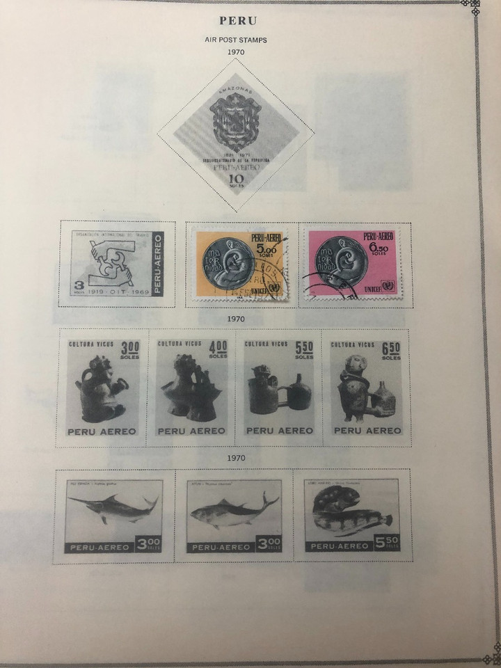 Peru Stamps Roughly 1,000 Different, 19th Century to Late 20th Century, Mint and Used