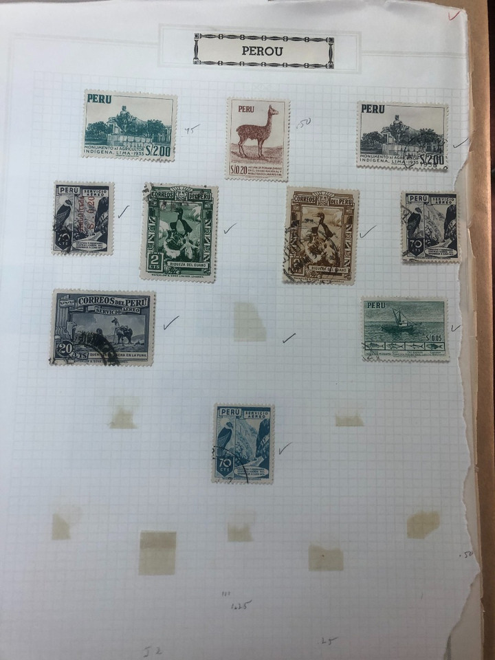 Peru Stamps Roughly 1,000 Different, 19th Century to Late 20th Century, Mint and Used