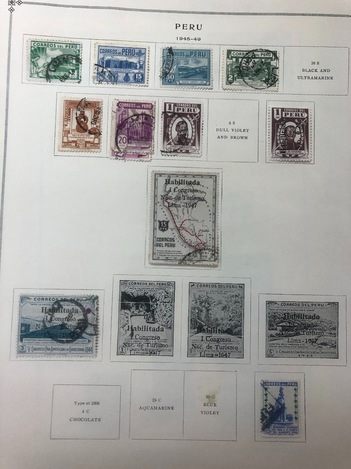 Peru Stamps Roughly 1,000 Different, 19th Century to Late 20th Century, Mint and Used
