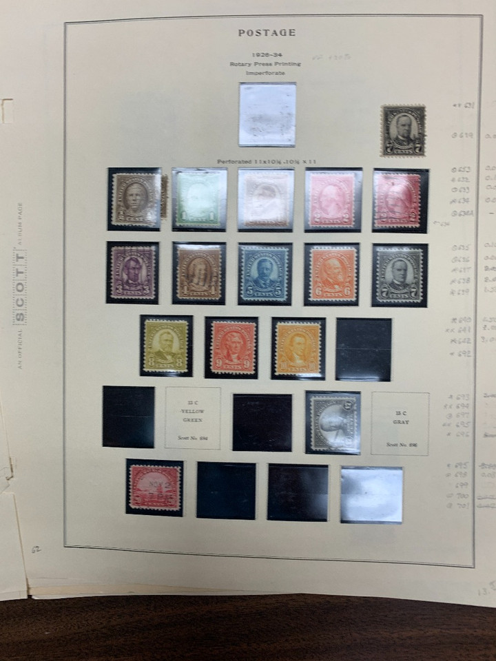 United States massive stamp collection seven volumes tens of thousands turn of century to 1990s Scott National album