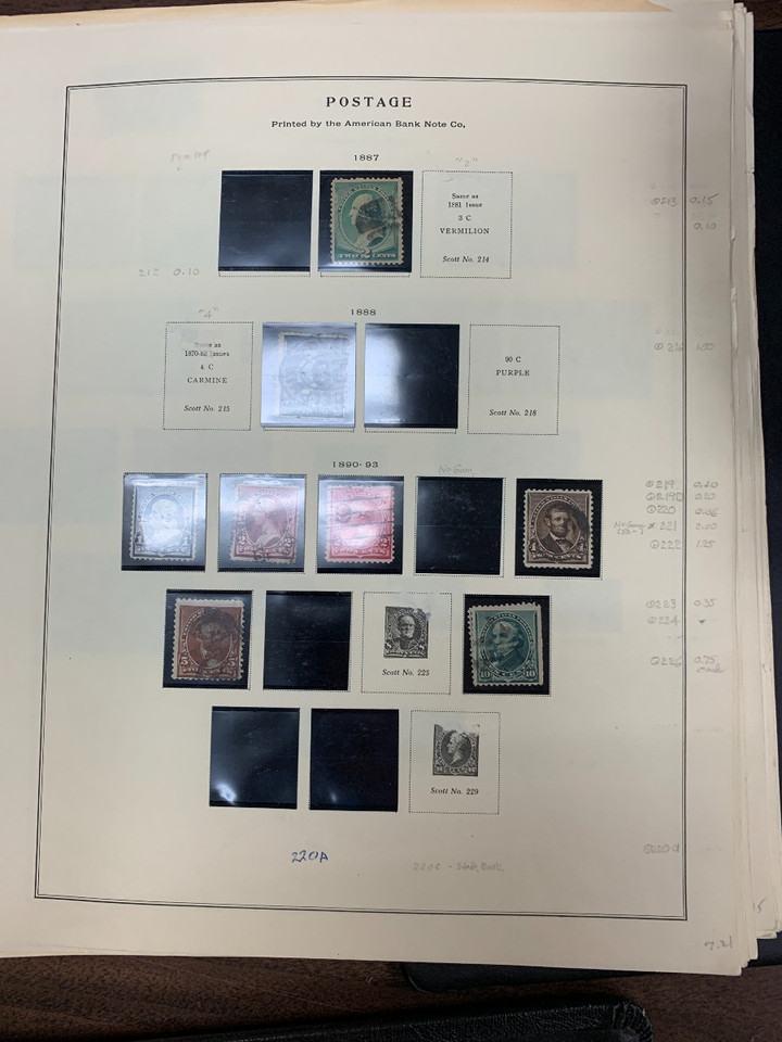 United States massive stamp collection seven volumes tens of thousands turn of century to 1990s Scott National album