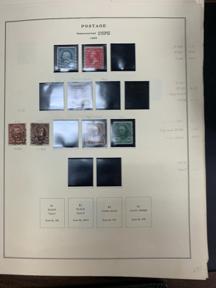 United States massive stamp collection seven volumes tens of thousands turn of century to 1990s Scott National album