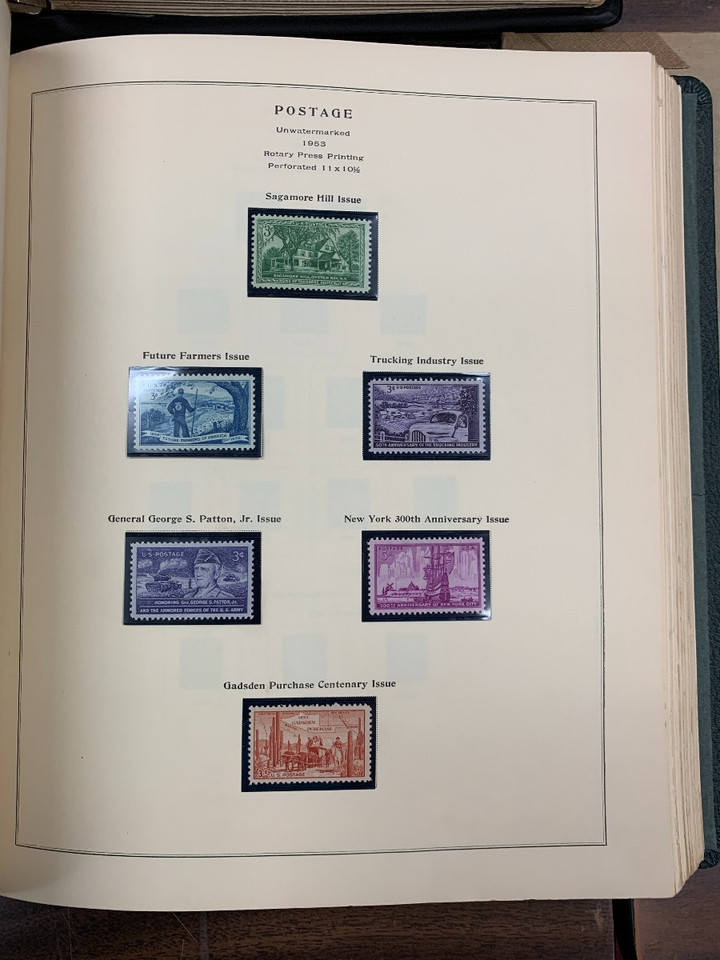 United States massive stamp collection seven volumes tens of thousands turn of century to 1990s Scott National album