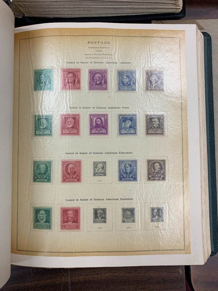 United States massive stamp collection seven volumes tens of thousands turn of century to 1990s Scott National album