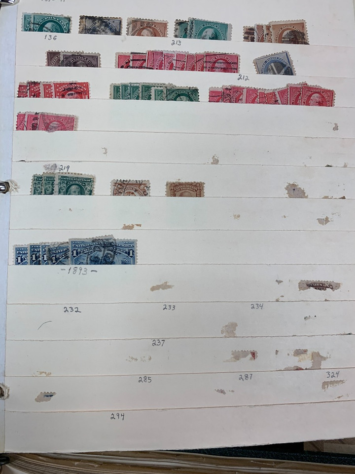 United States massive stamp collection seven volumes tens of thousands turn of century to 1990s Scott National album