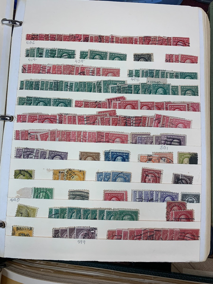 United States massive stamp collection seven volumes tens of thousands turn of century to 1990s Scott National album