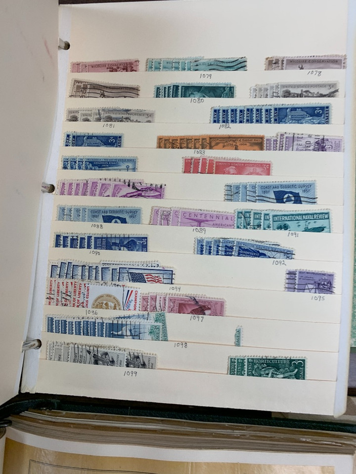 United States massive stamp collection seven volumes tens of thousands turn of century to 1990s Scott National album
