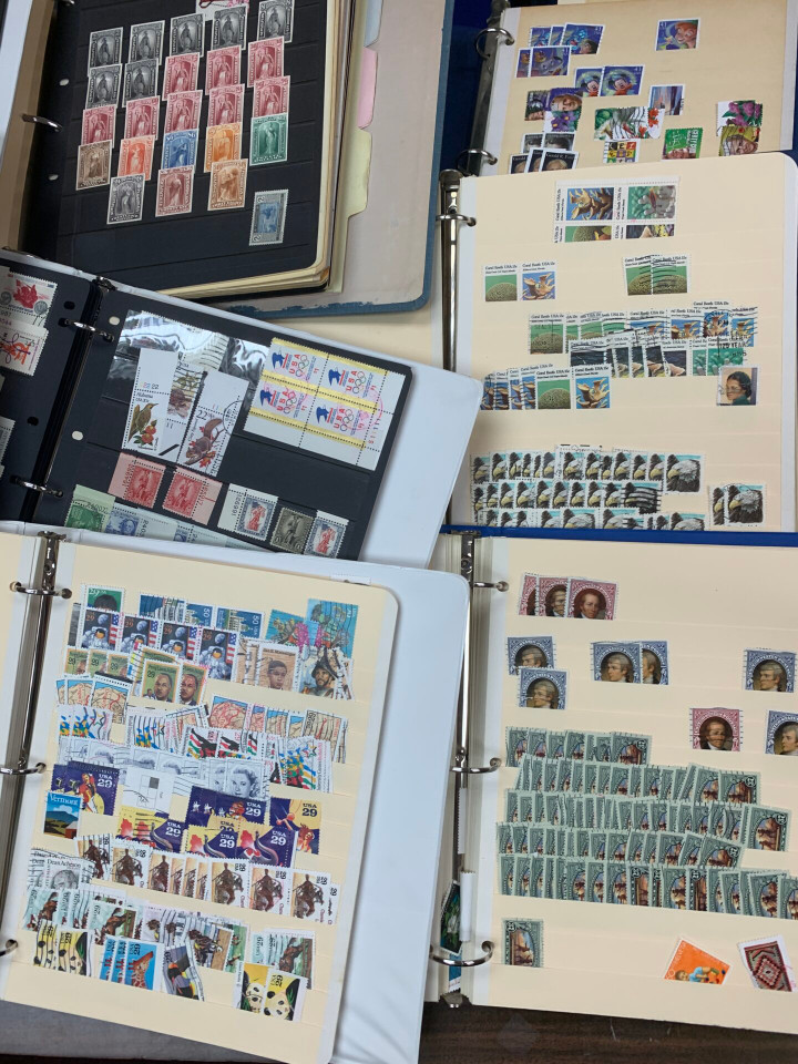 United States used stamps organized in stock books second half 20th century cancellations postmarks