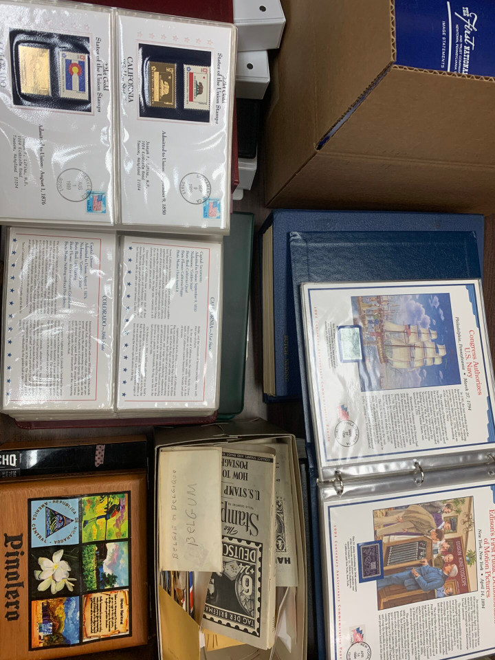 INTERNATIONAL WITH USA POSTAGE – 6 Large Cartons, $1,600 Face Value, Hundreds of FDCs, Duck Stamps – 426044