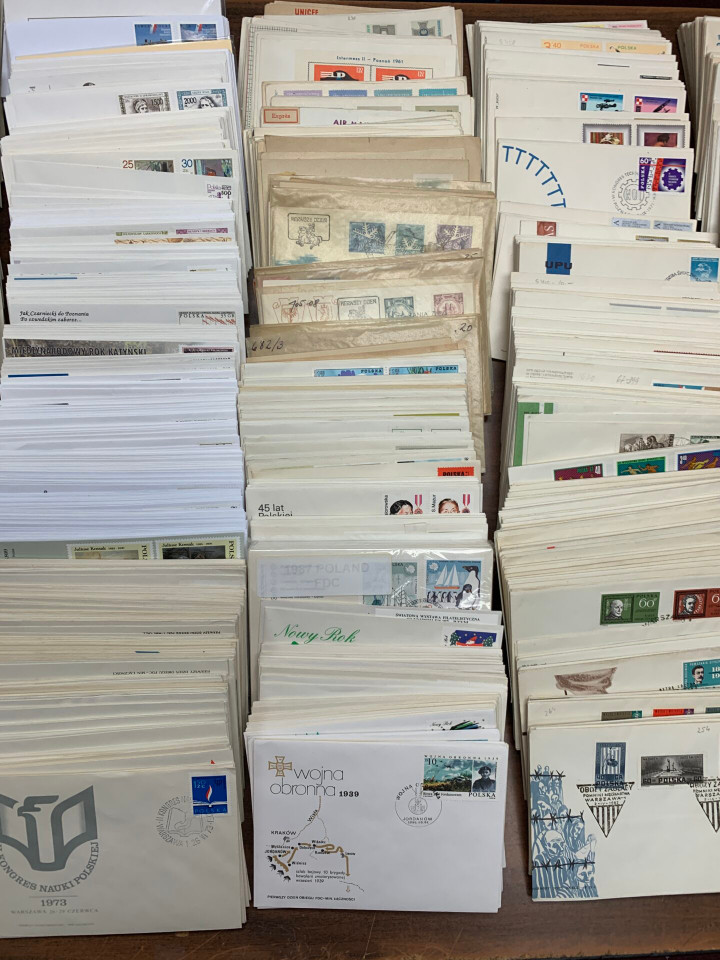 POLAND 8,000-9,000 First Day Covers, 1955-2000s, Cacheted and Unaddressed
