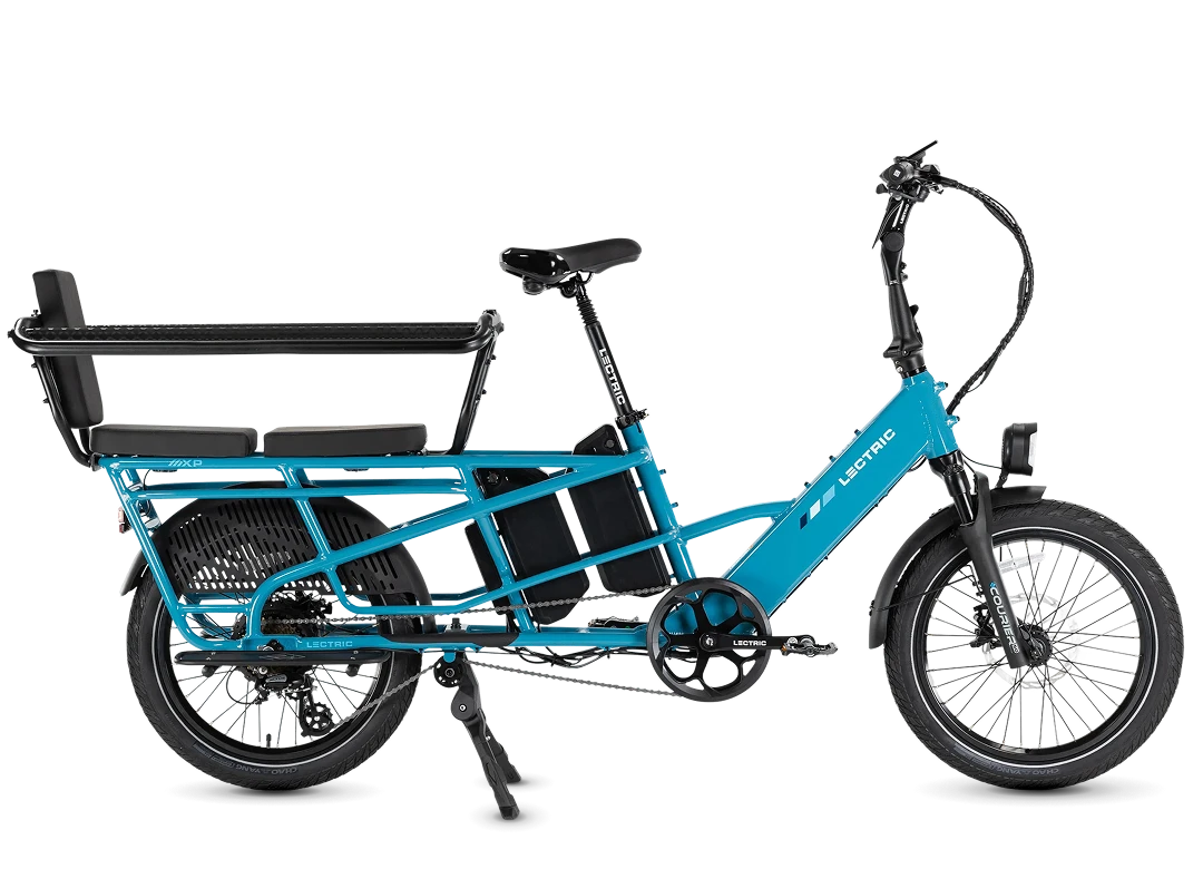 Lectric XPedition2 Raindrop Blue Long-Range Dual-Battery cargo eBike