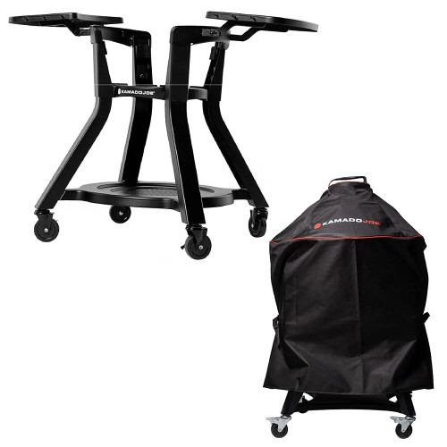 Joe Jr® Cart with Side Shelves plus Cover Bundle [Kamado Joe]