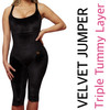 VELVET JUMPSUIT ABOVE THE KNEE TRIPLE TUMMY LAYER