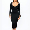 CONTOUR MIDI DRESS LONG SLEEVE