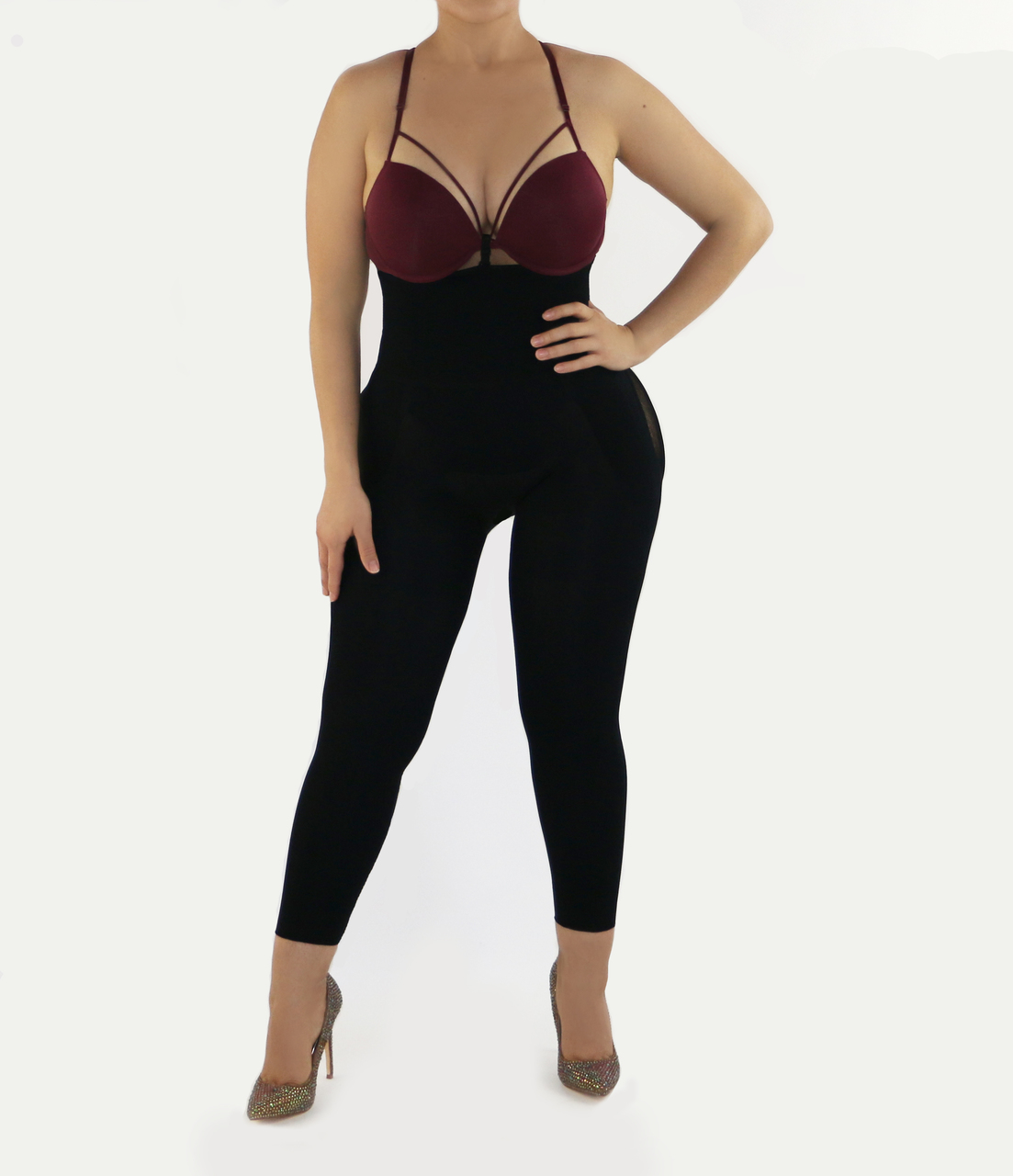 Capri Happy Butt No.7 - Double Layer Waistband Body Shaper Black