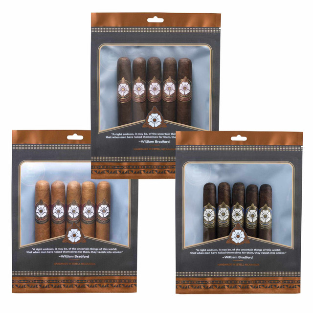 Mayflower Cigars Bundle of three fresh packs with 5 Robusto cigars in each.