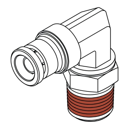 1/2" TUBE - 1/2"MP90 PUSH IN