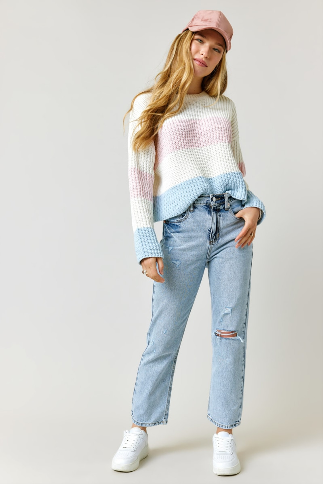 Ella Chenille Colorblock Pullover Sweater