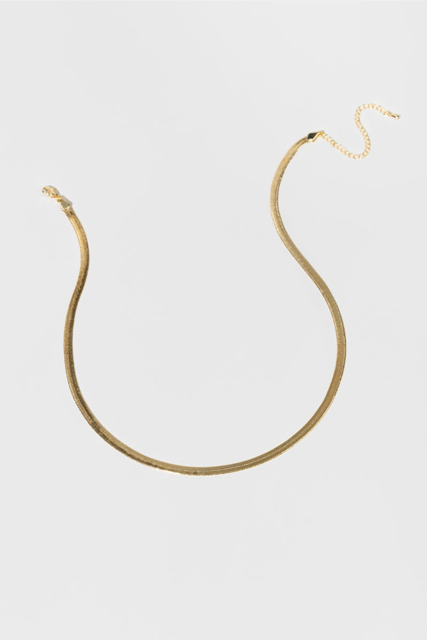 14k Yellow Gold Small Oval Snake Chain Necklace – Dandelion Jewelry